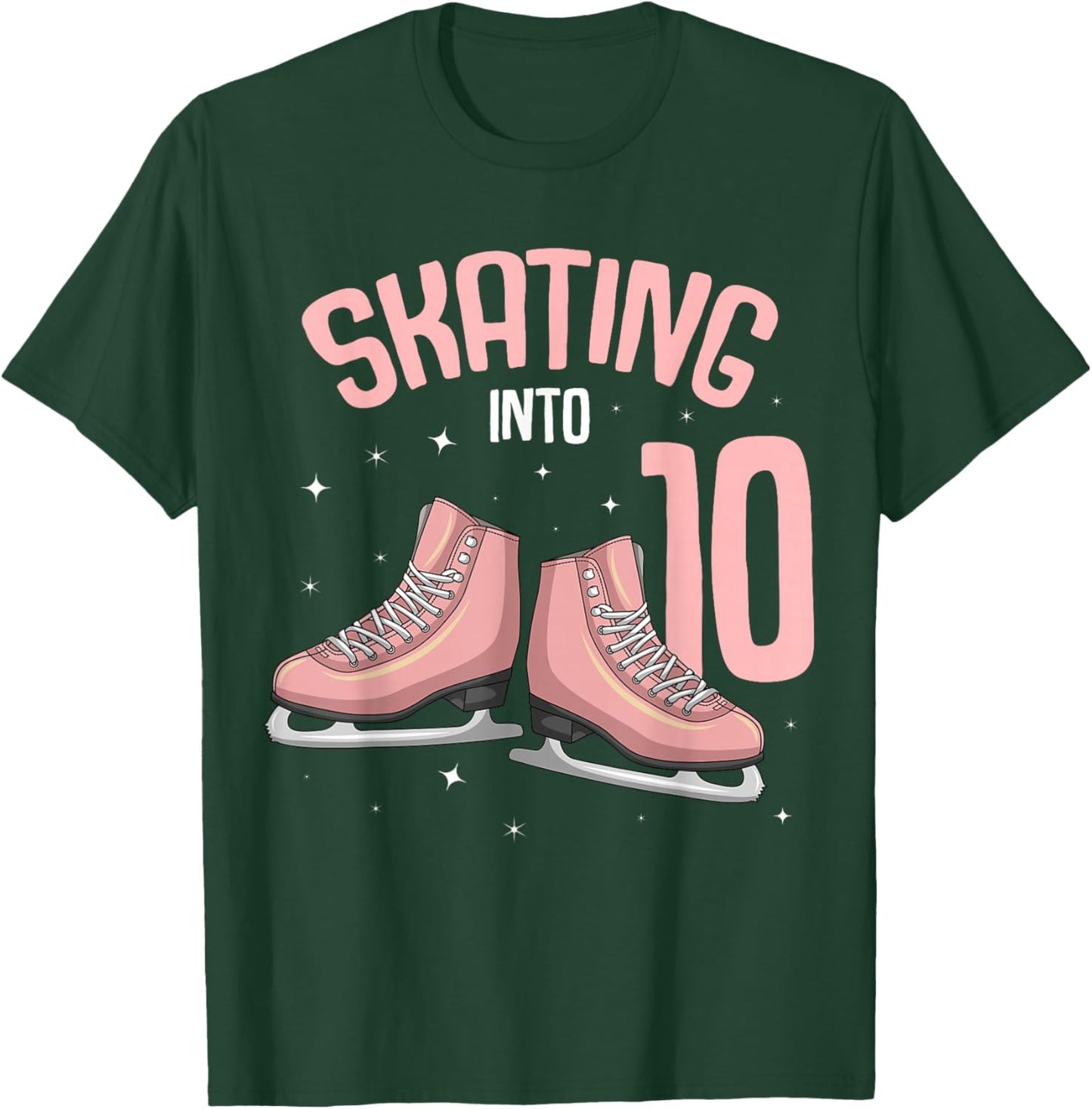 Ice Skating 10th Birthday Girl 10 Years T-Shirt - T-Shirt | Forest