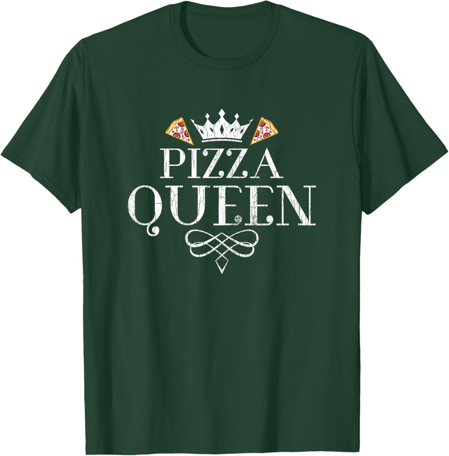 Pizza Queen Funny Eater Graphic T-Shirt - T-Shirt | Forest