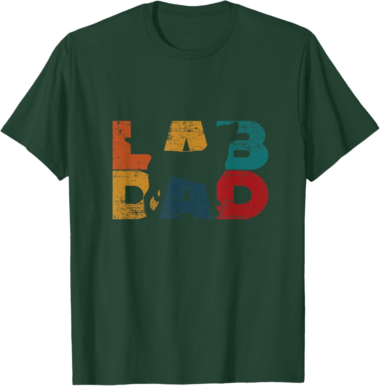 Retro Lab Lover Labrador Black Lab Dad T-Shirt - T-Shirt | Forest