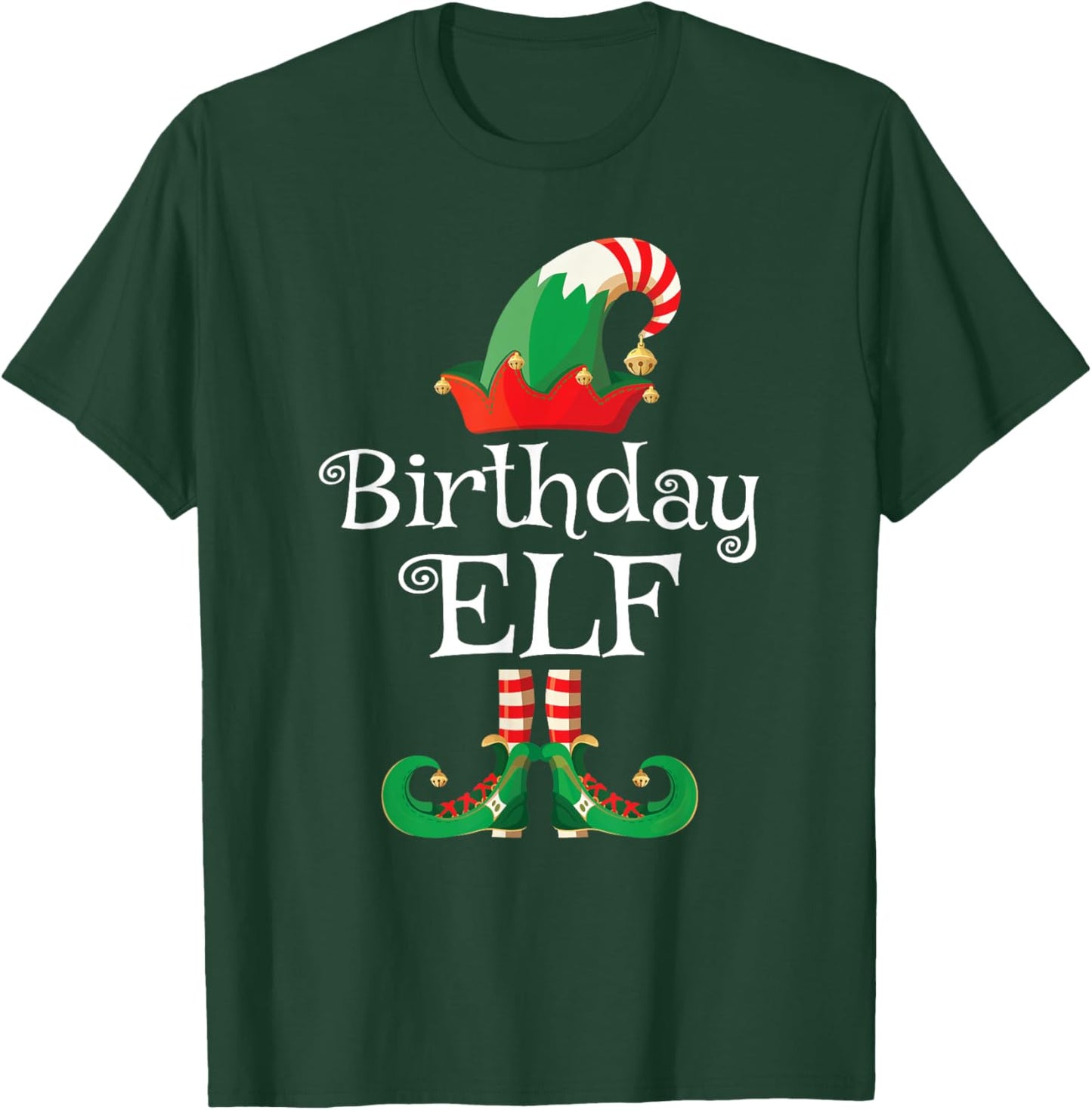 Birthday Elf Shirt Funny Xmas Matching Bday Christmas T-Shirt - T-Shirt | Forest