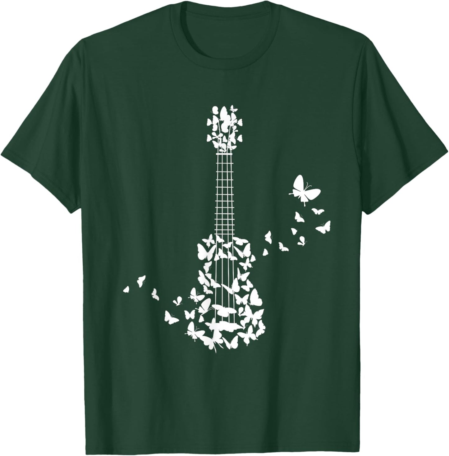 Ukulele With Butterflies T-Shirt - T-Shirt | Forest