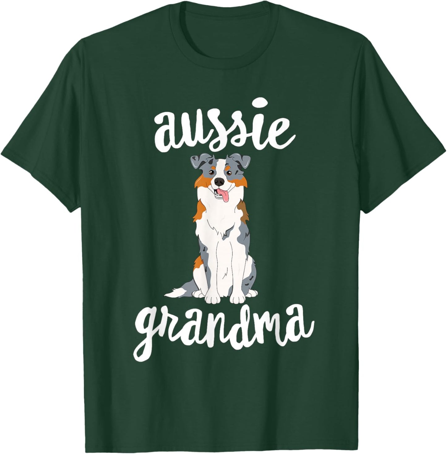 Blue Merle Australian Shepherd Grandma Aussie Dog Grand Maw Women Girls Kids T-Shirt - T-Shirt | Forest