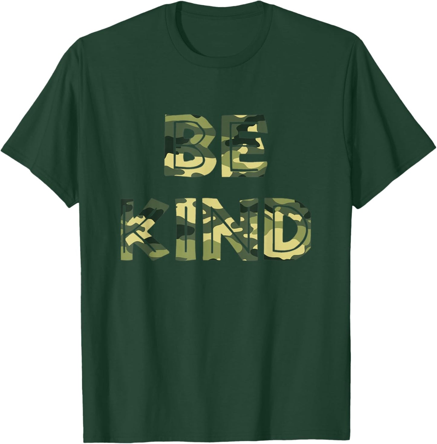 Be Kind Camo Military Anti-bullying T-Shirt - T-Shirt | Forest