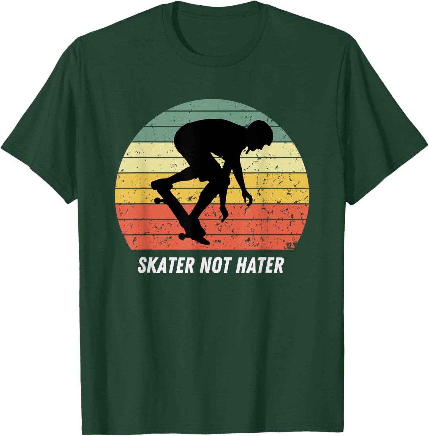 Skate Not Hate Pro Skateboarders Sunset Longboard Skateboard T-Shirt - T-Shirt | Forest