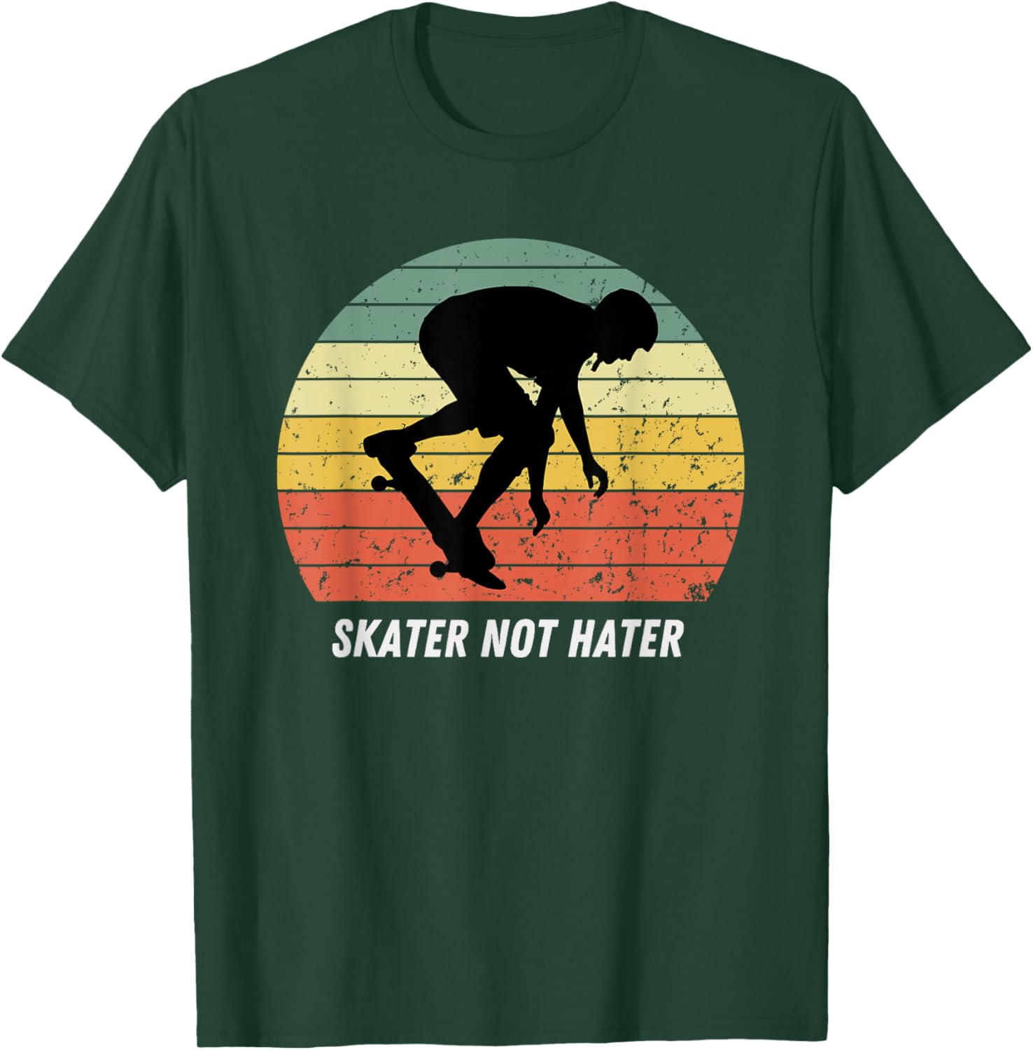 Skate Not Hate Pro Skateboarders Sunset Longboard Skateboard T-Shirt - T-Shirt | Forest