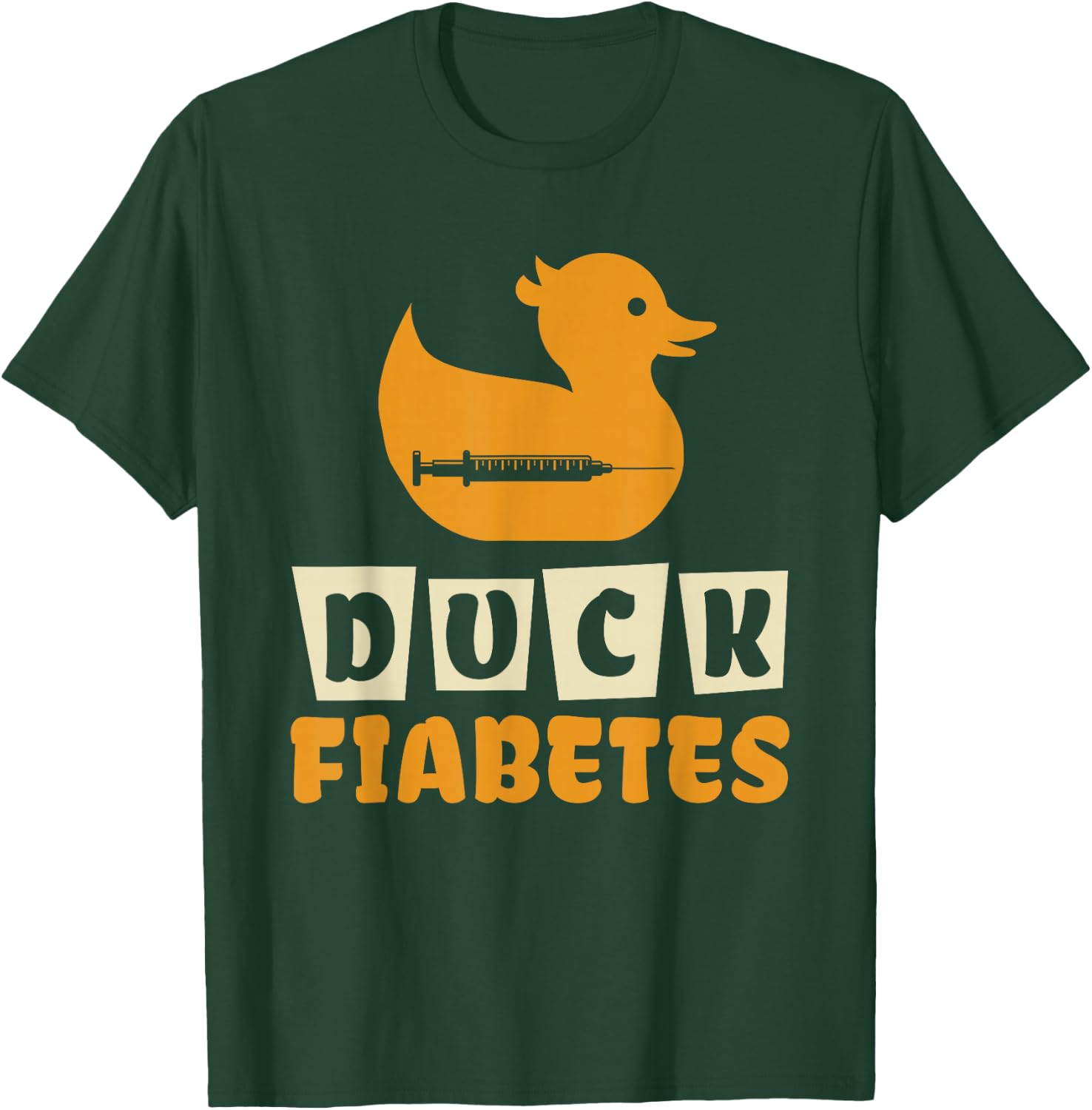 Duck Fiabetes - Diabetes Awareness T1D Duck T-Shirt - T-Shirt | Forest