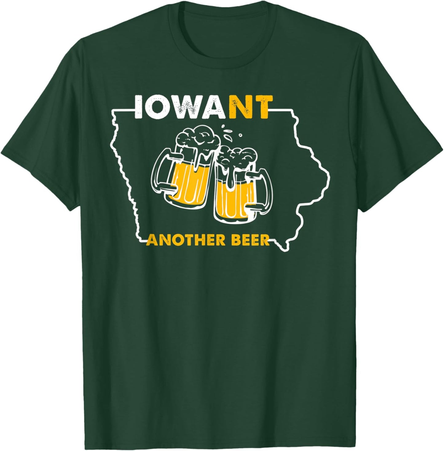 Funny Iowa Beer Shirt-Distressed Iowa State Map T-Shirt - T-Shirt | Forest