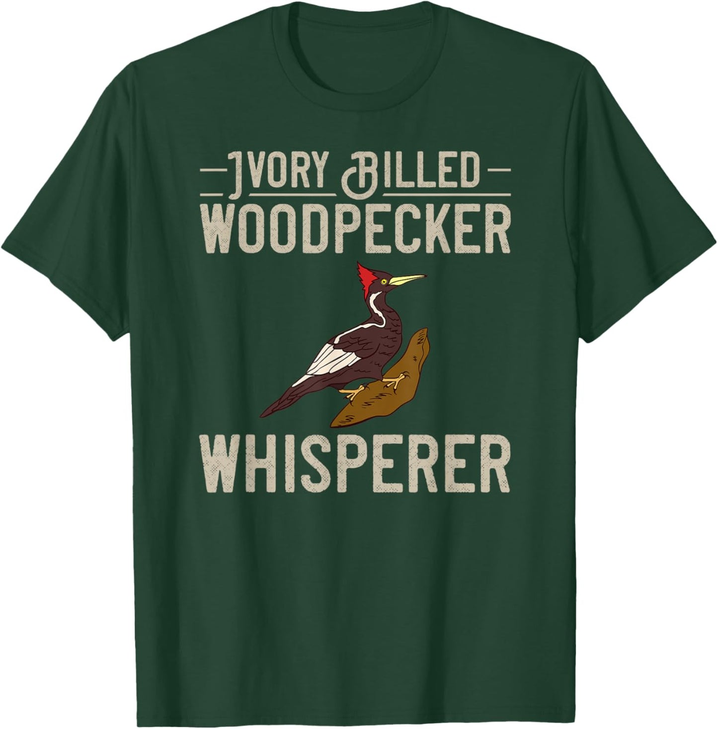 Ivory Billed Woodpecker Bird Feeder House Birdwatching T-Shirt - T-Shirt | Forest