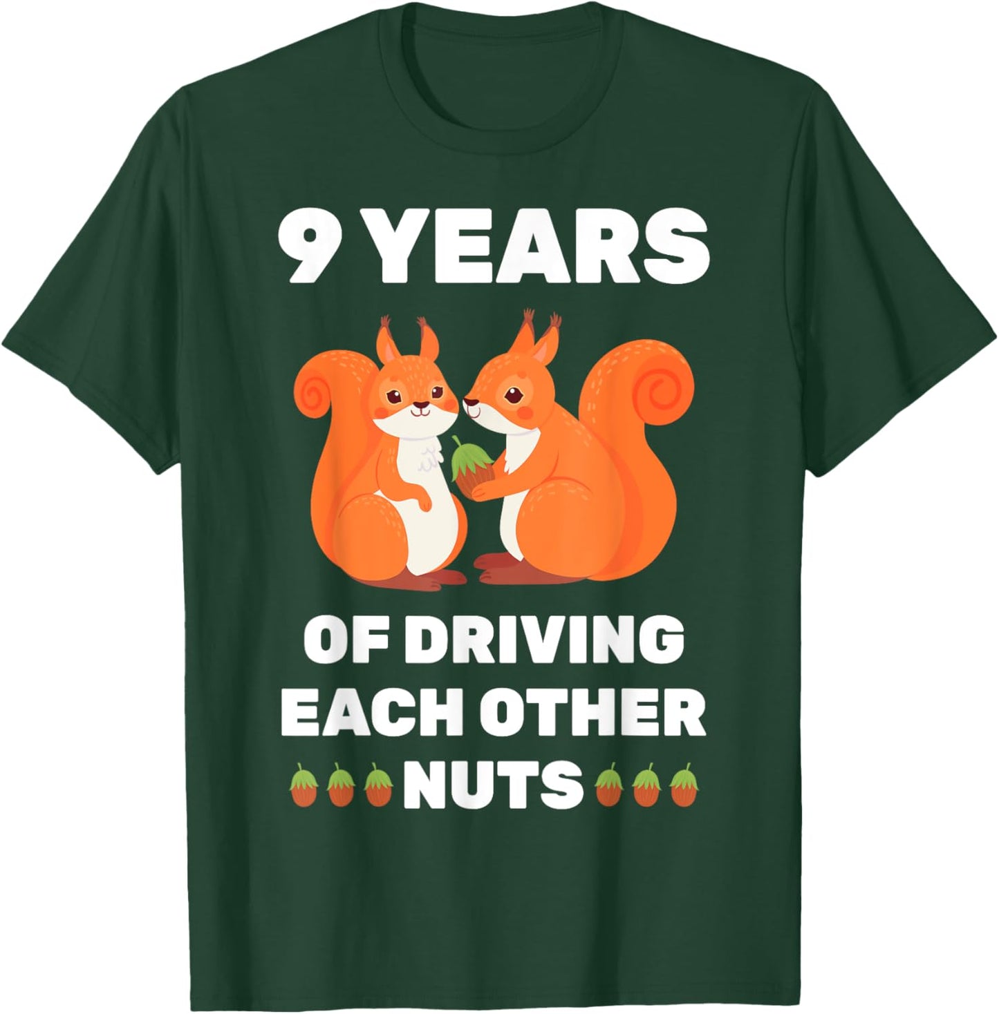 9th 9-Year Wedding Anniversary Funny Couple Her T-Shirt - T-Shirt | Forest