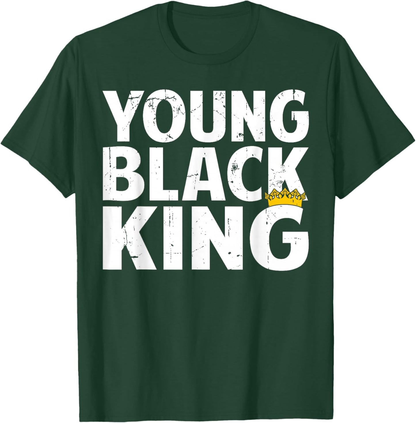 Young Black King - Afro American Black Heritage Afro Boys T-Shirt - T-Shirt | Forest