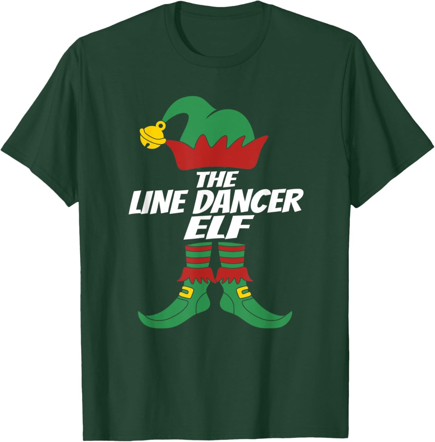 "The Line Dance Elf" Christmas Design Christmas Linedancer T-Shirt - T-Shirt | Forest