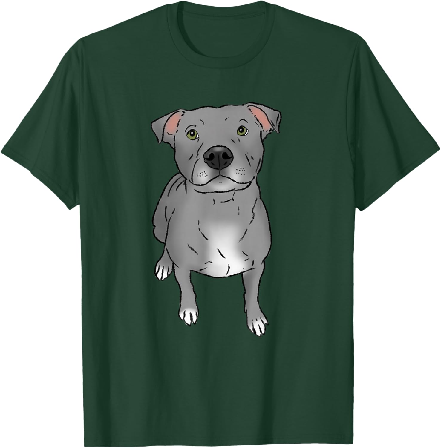 Gray Pit Bull, Gray Pittie, Pit Bull Lover, Pit Bull Dog T-Shirt - T-Shirt | Forest