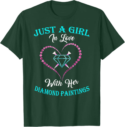 Just Girl With Diamond Painting For Diamond Painting Lover T-Shirt - T-Shirt | Forest