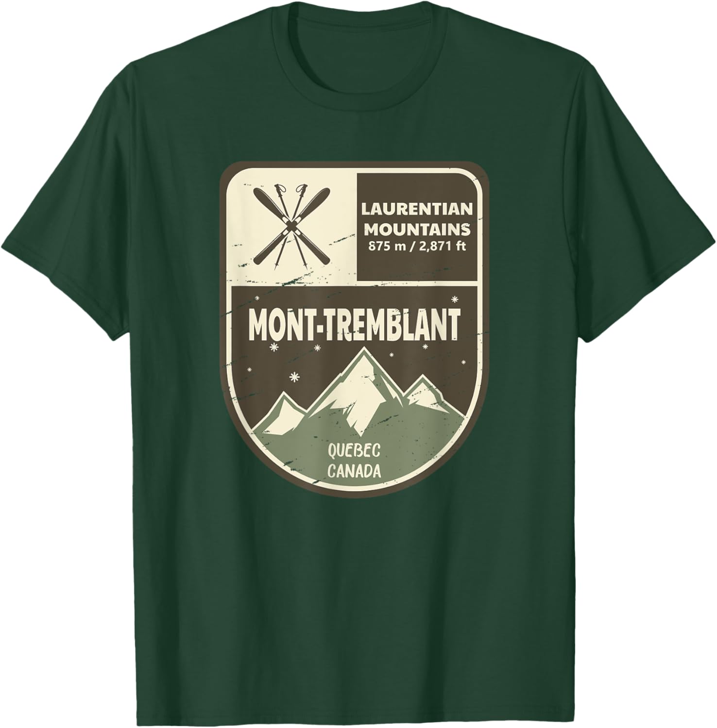 Mont Tremblant Quebec Canada Vintage T-Shirt - T-Shirt | Forest
