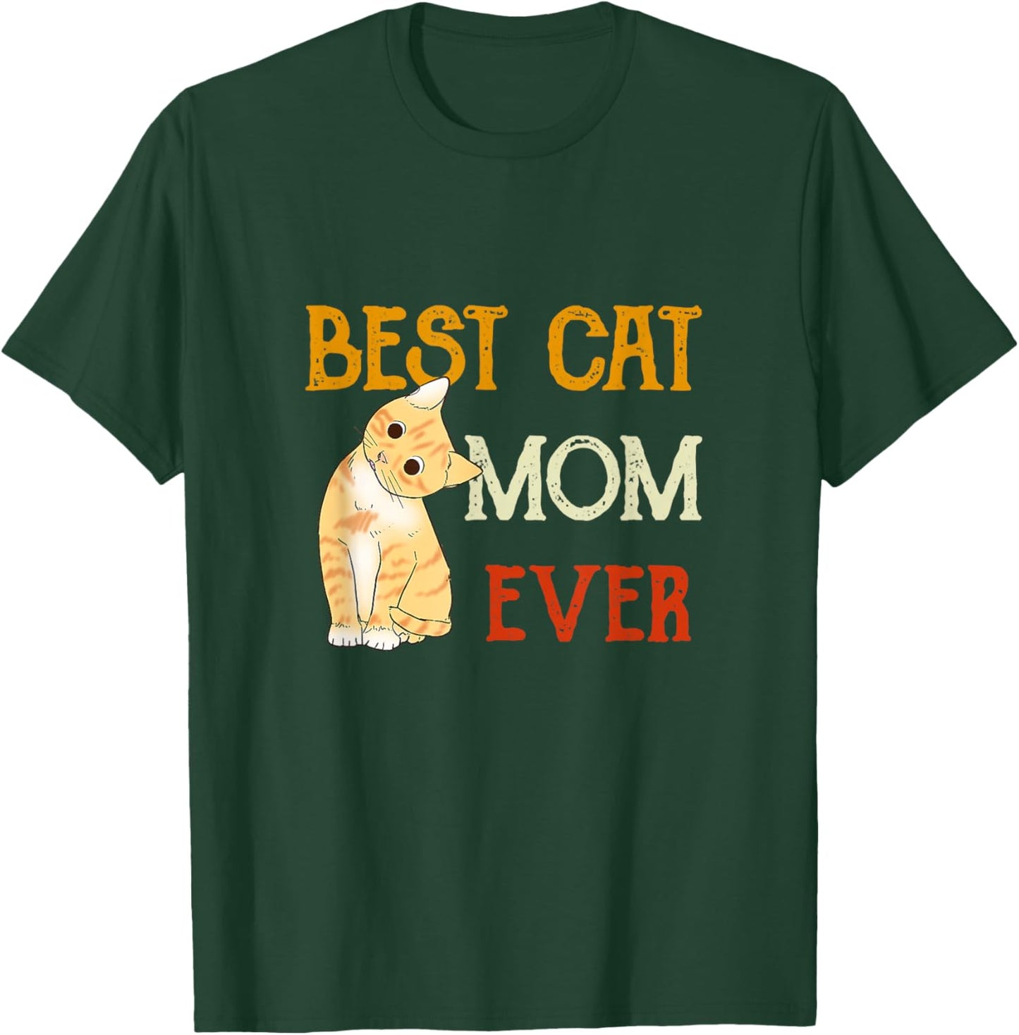 Vintage cat Best cat mom Ever Meow with My cat Funny Kitty T-Shirt - T-Shirt | Forest