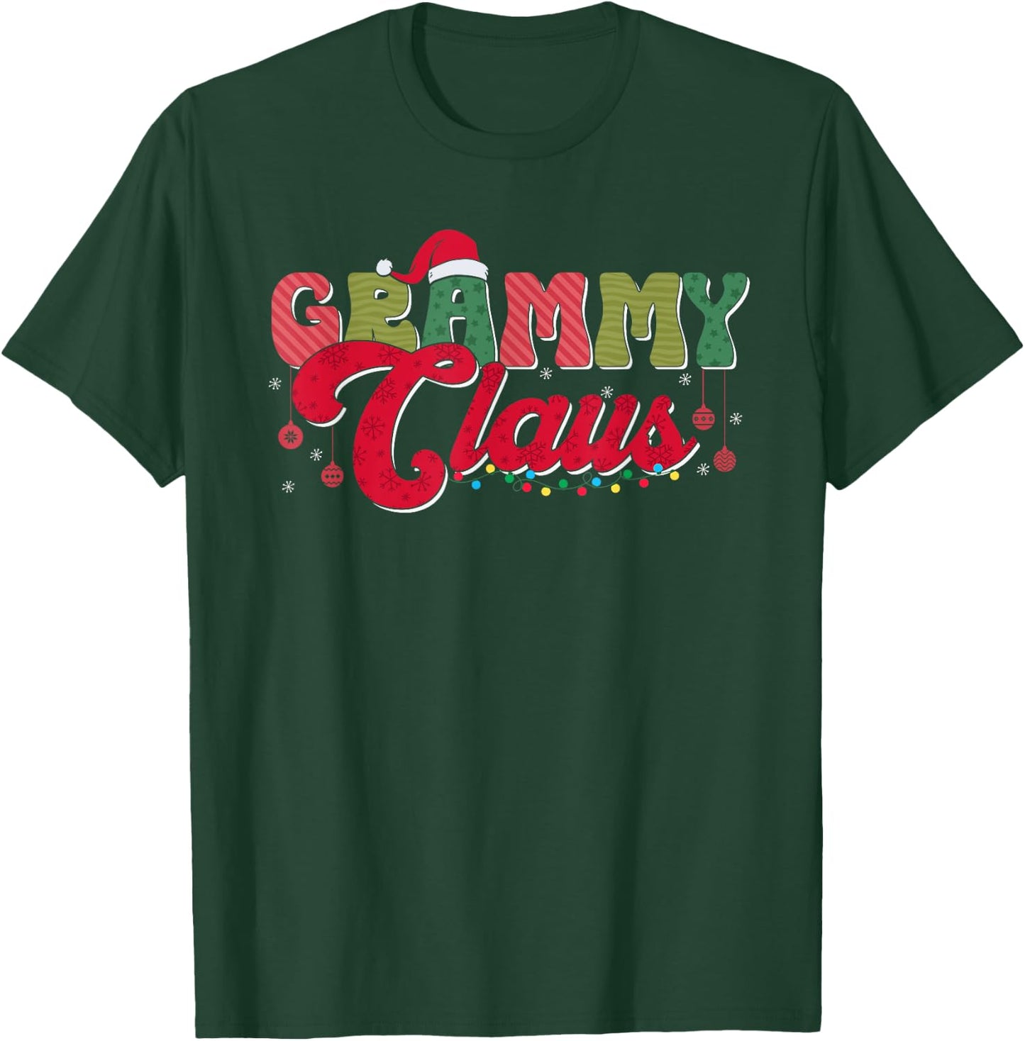 Santa Grammy Claus Grandma Christmas Nana Granny Holiday T-Shirt - T-Shirt | Forest