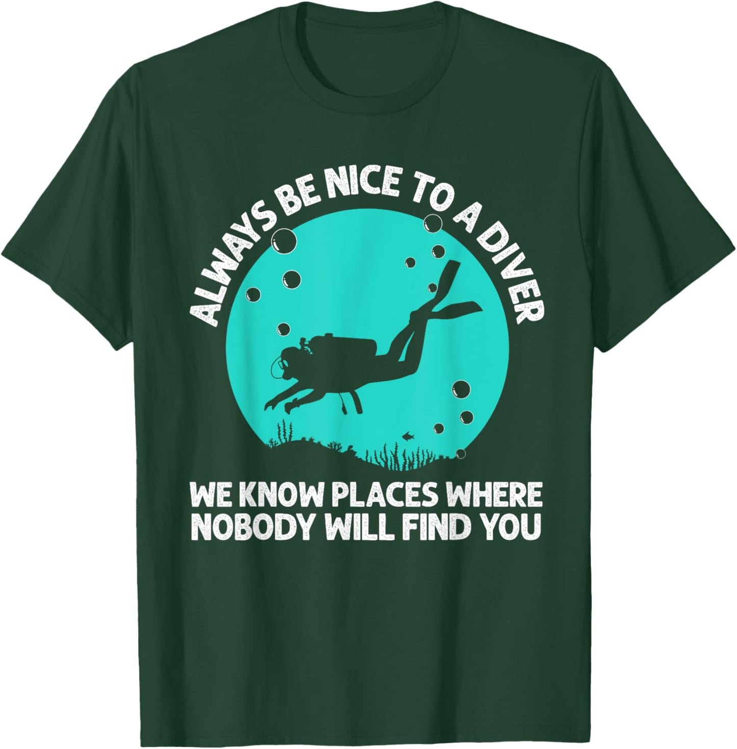 Cool Scuba Diving Women Scuba Diver Underwater Lover T-Shirt - T-Shirt | Forest