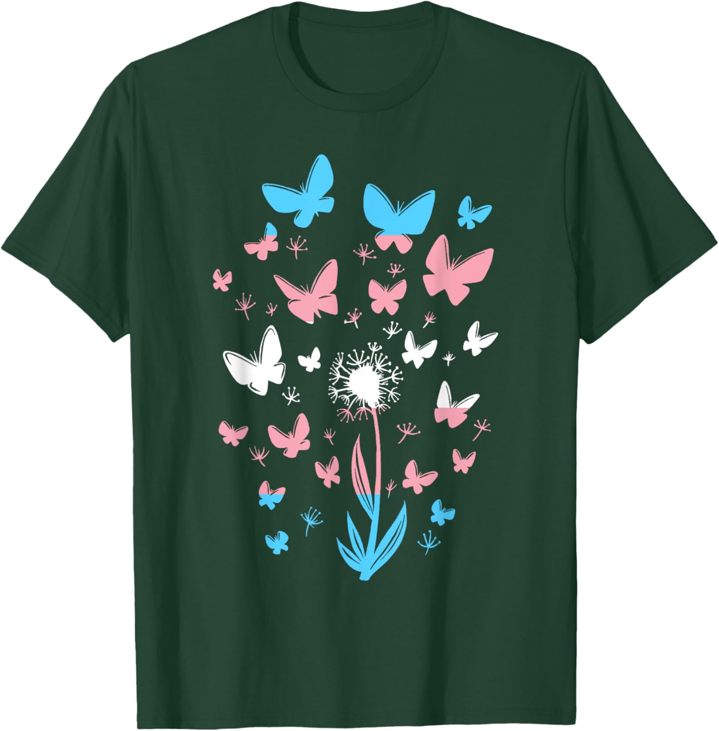 Transgender Petals Flowers Butterflies Transsexual Flag T-Shirt - T-Shirt | Forest