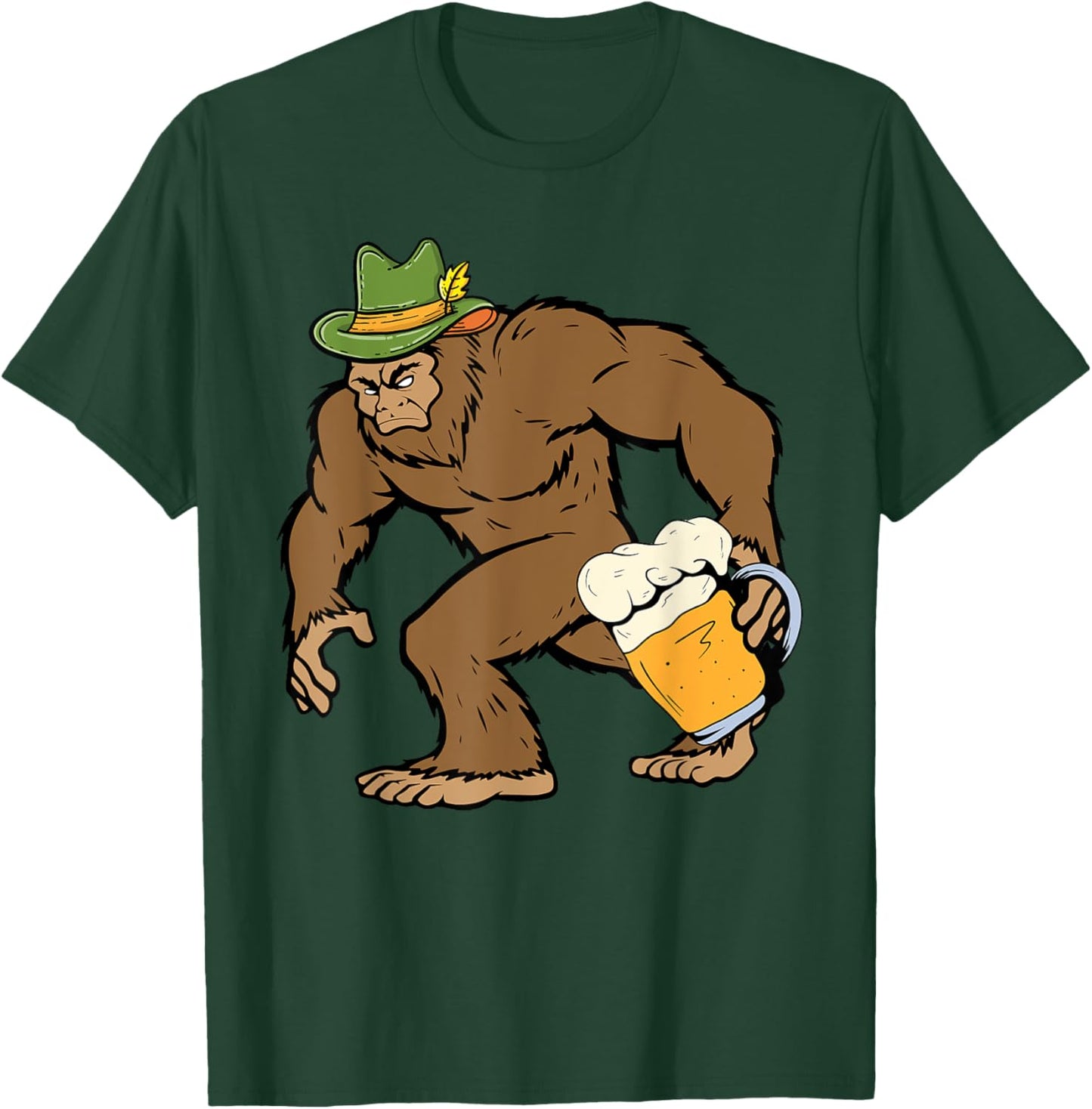 Bigfoot Oktoberfest Funny Sasquatch German Festival T-Shirt - T-Shirt | Forest