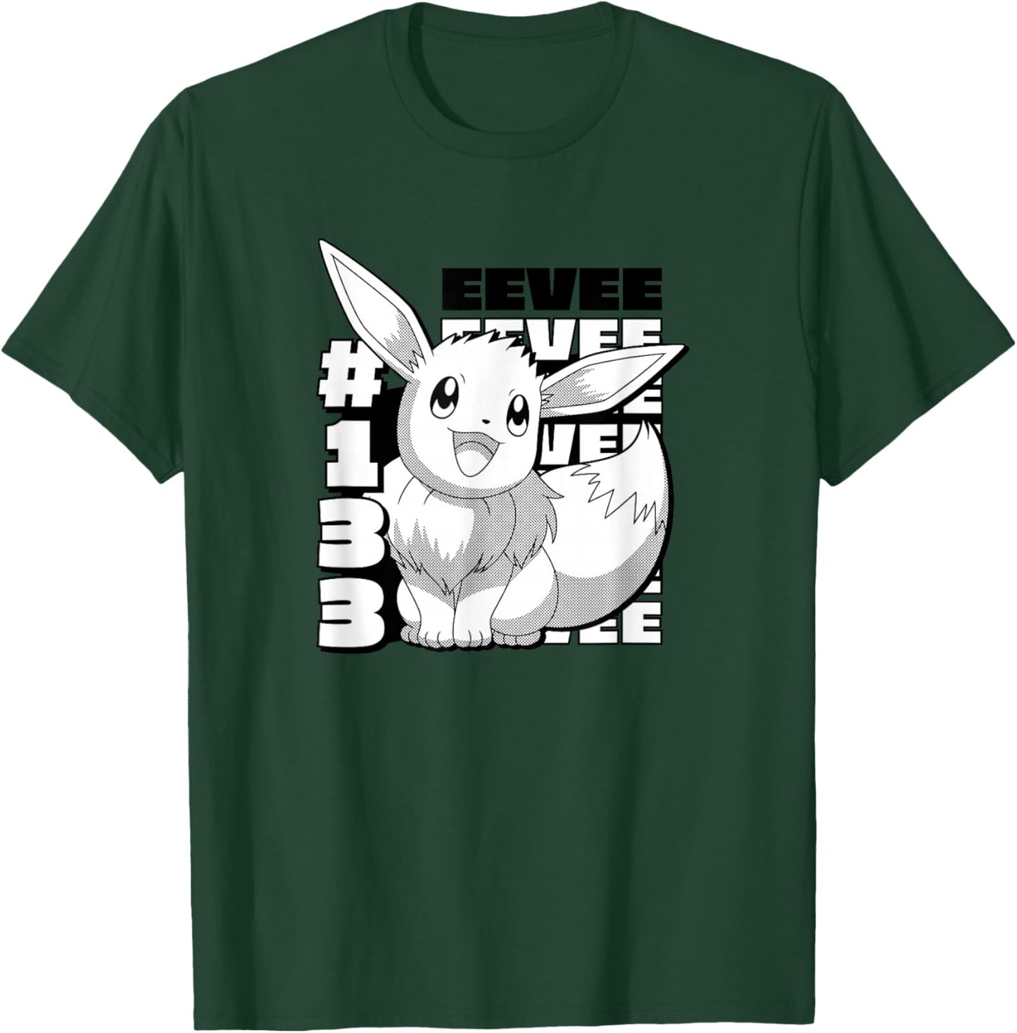 Pokemon Eevee Panel , Boys, -Adults, -Kids, Grey, S, Short Sleeve T-Shirt - T-Shirt | Forest