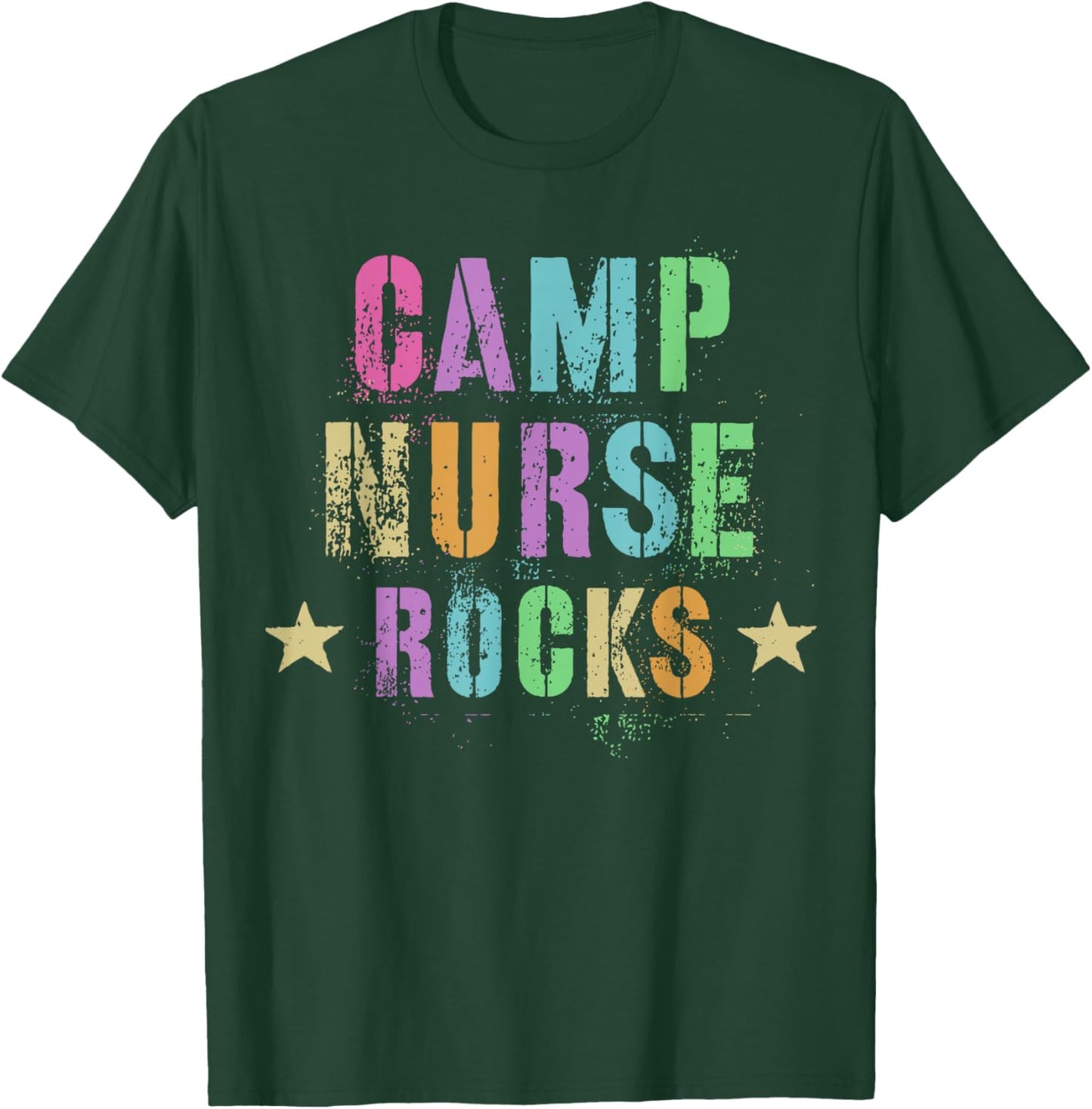 CAMP NURSE ROCKS Funny Health Care Camping Medical Crew T-Shirt - T-Shirt | Forest