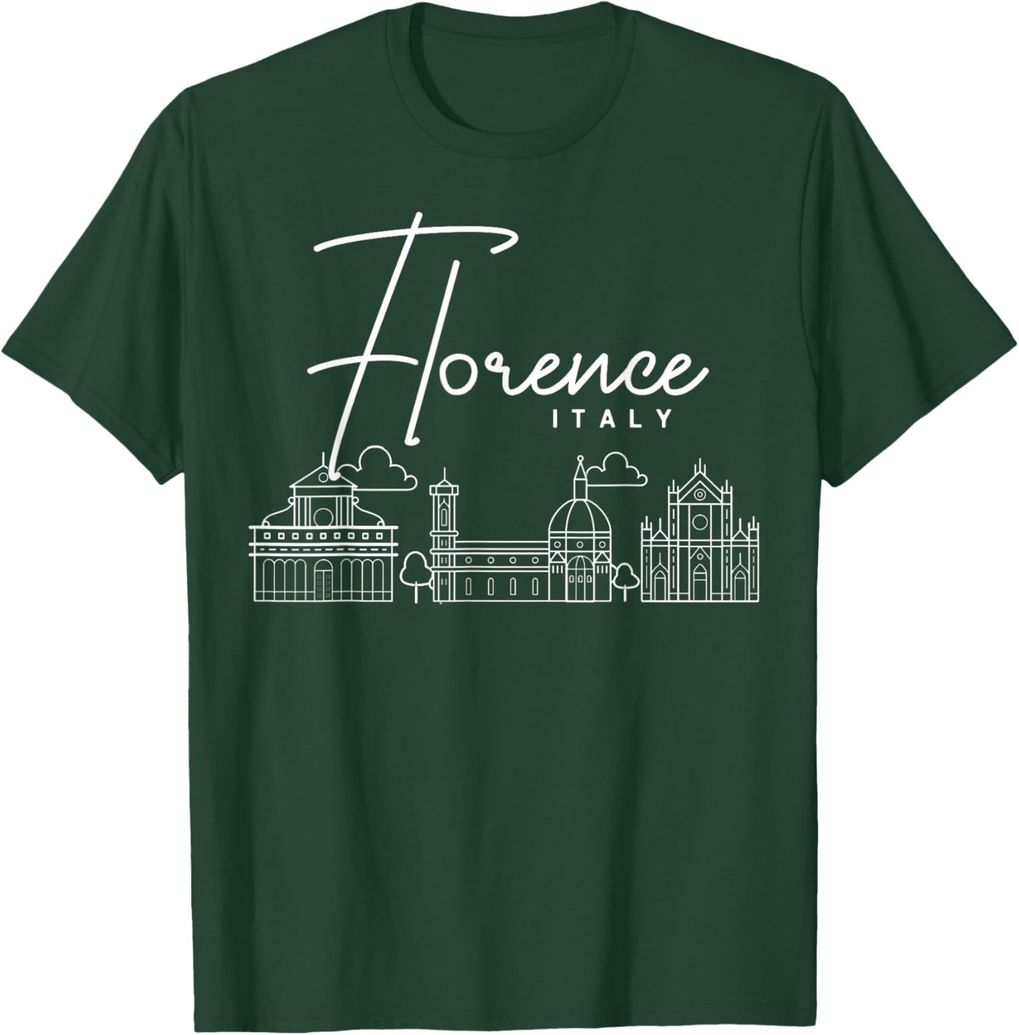 Florence Italy City Skyline Map Travel T-Shirt - T-Shirt | Forest