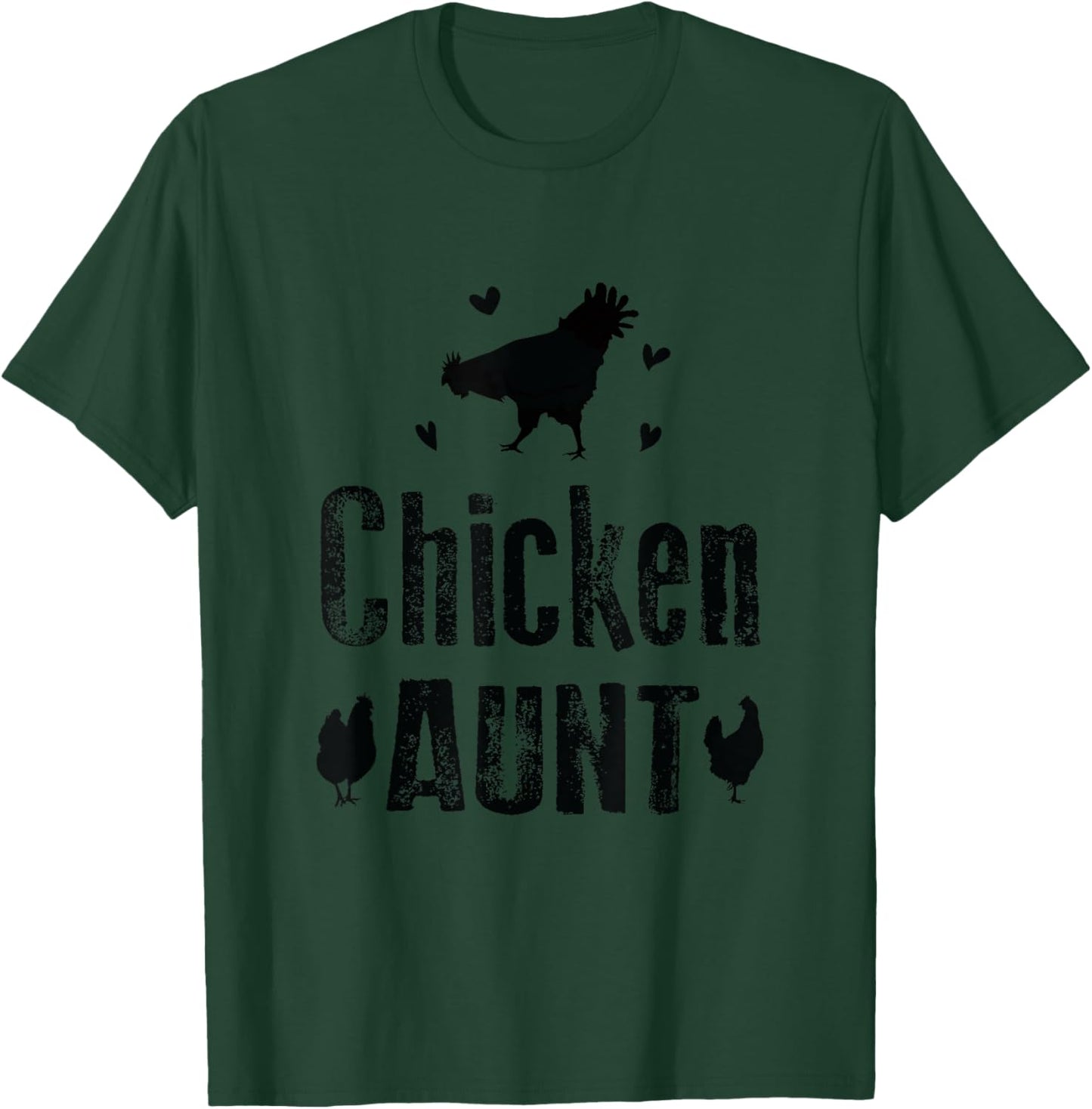 Chicken Aunt Auntie Farm T-Shirt - T-Shirt | Forest
