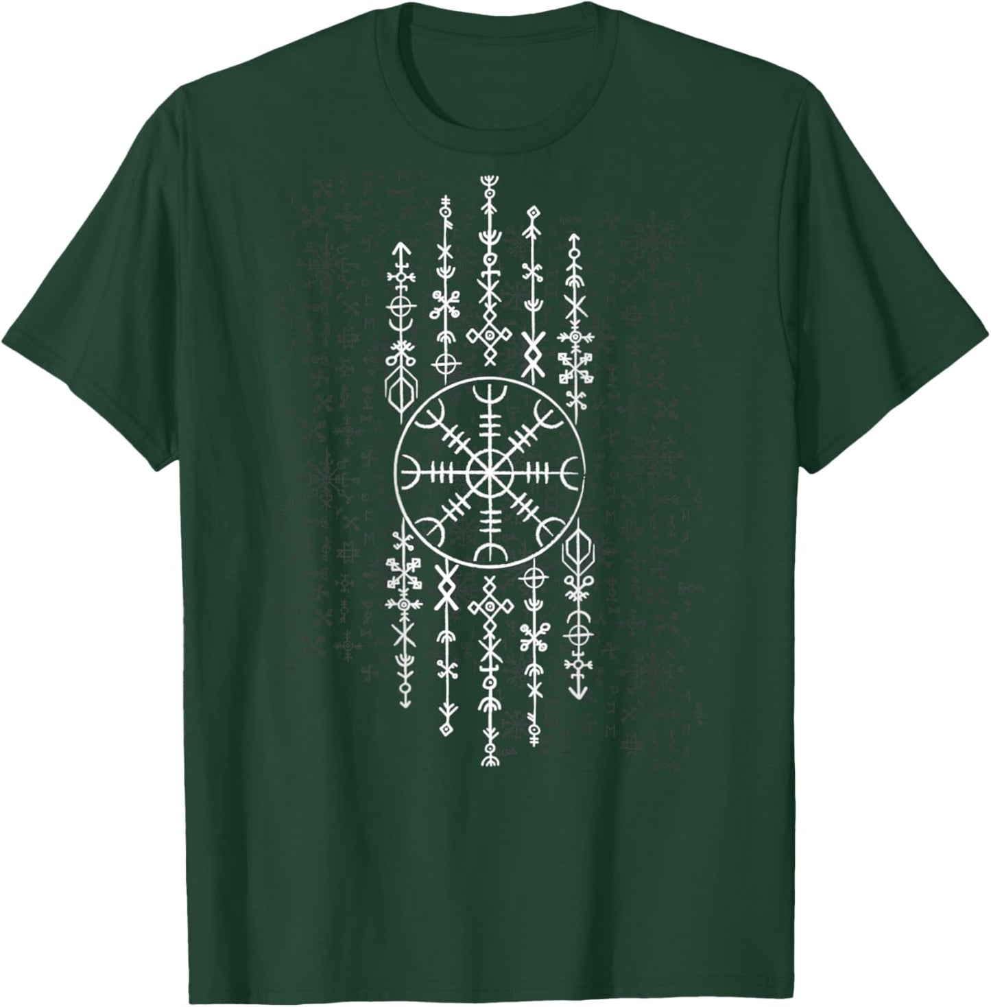 Vintage Classic Viking Aegishjalmur The Helm of Awe (on back T-Shirt - T-Shirt | Forest