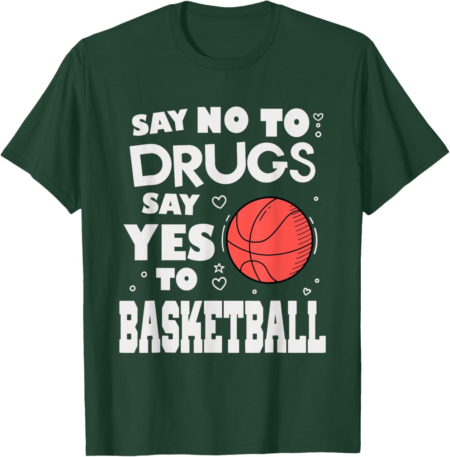 red ribbon sports Say no to drugs say yes to basketball T-Shirt - T-Shirt | Forest