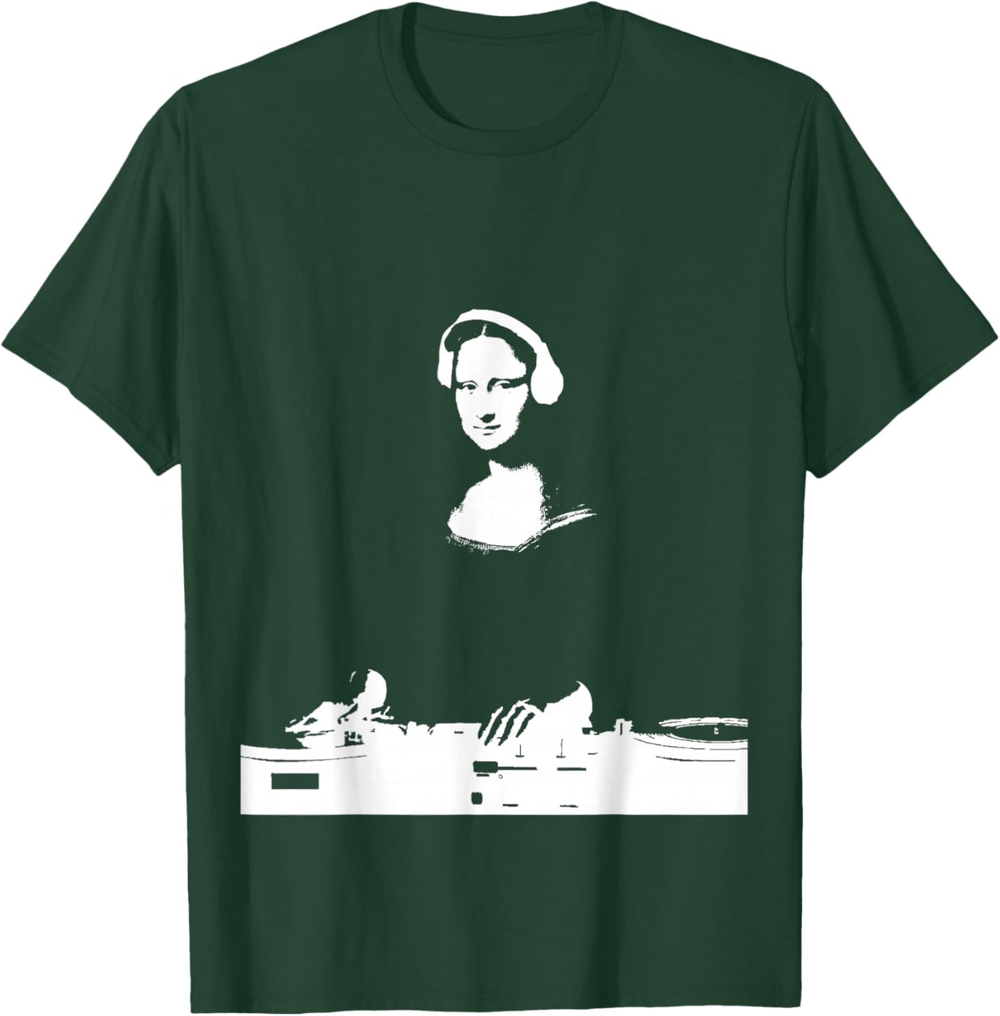 Mona Lisa DJ Art - Funny EDM Techno Rave Music T-Shirt - T-Shirt | Forest