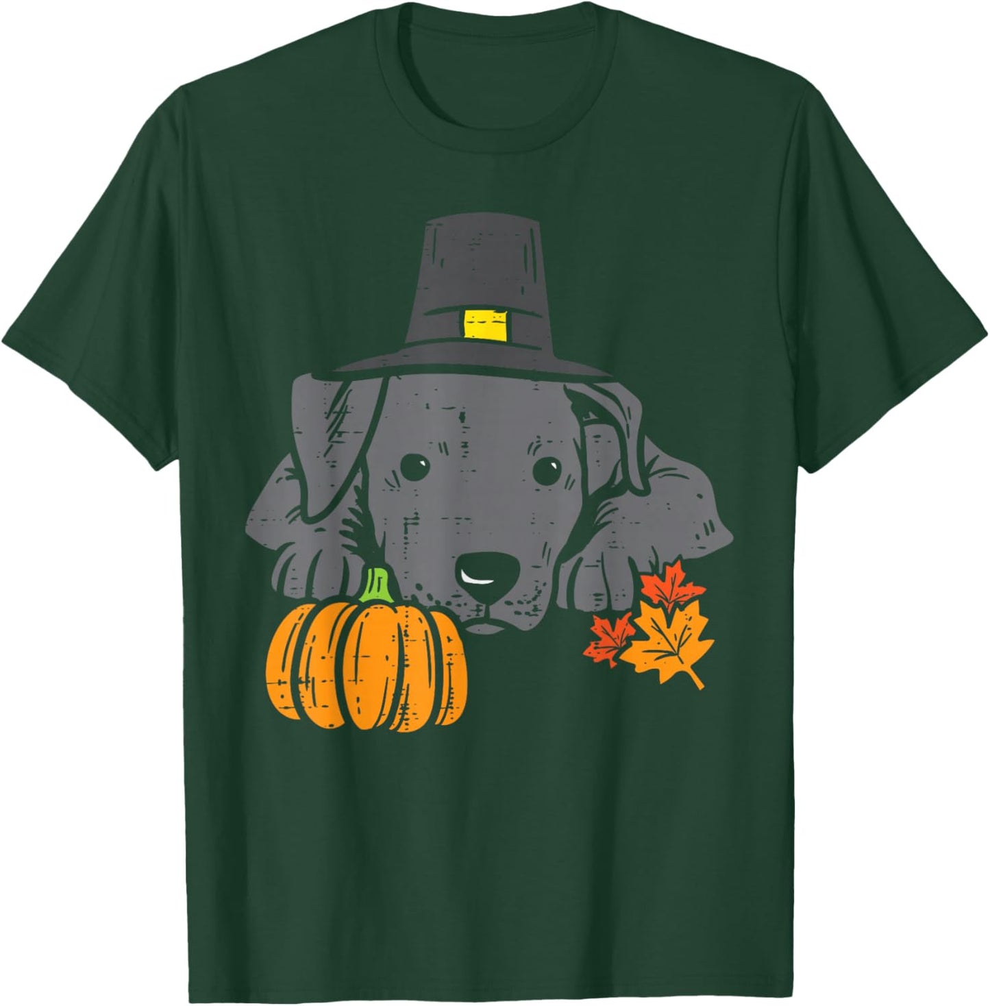 Pitbull Pumpkin Leaf Thanksgiving Halloween Fall Pittie Dog T-Shirt - T-Shirt | Forest