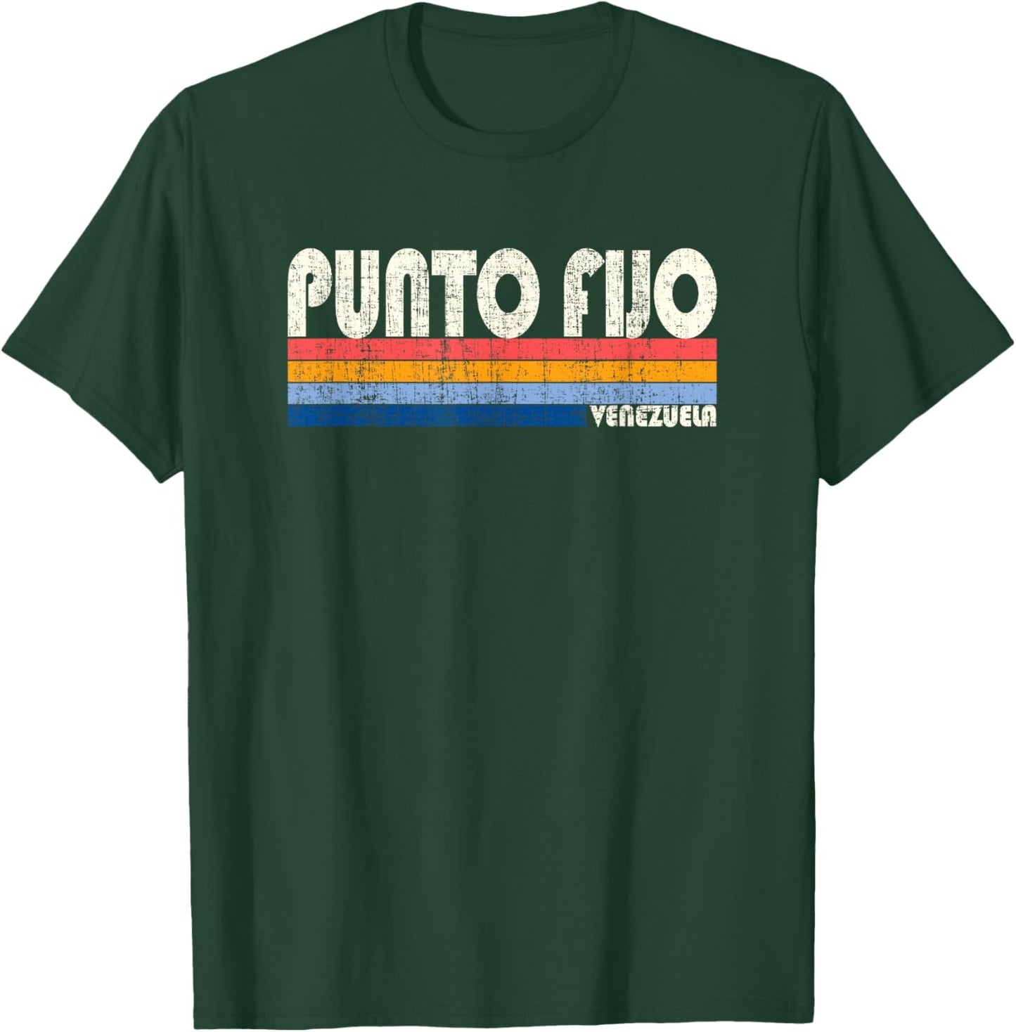 Retro Vintage 70s 80s Style Punto Fijo, Venezuela T-Shirt - T-Shirt | Forest