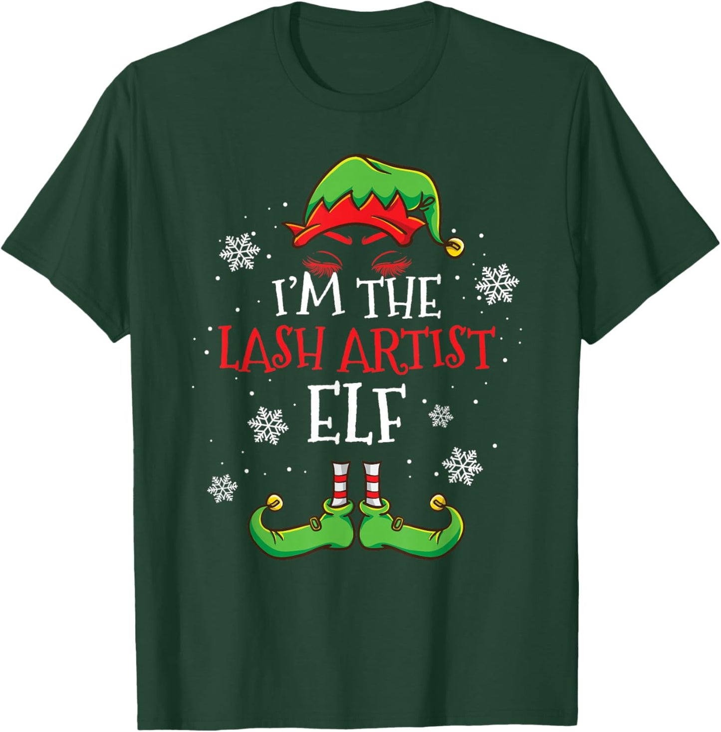 Im The Lash Artist Elf Christmas T-Shirt - T-Shirt | Forest