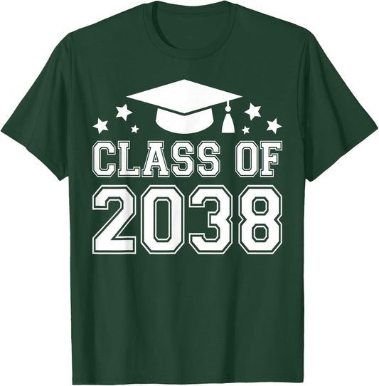 Class of 2038 Grow with Me Handprint Pre-K 12th Grade T-Shirt - T-Shirt | Forest