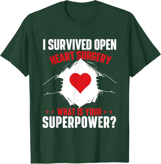 I Survived Open Heart Surgery Heart Attack Survivor Recovery Small T-Shirt - T-Shirt | Forest