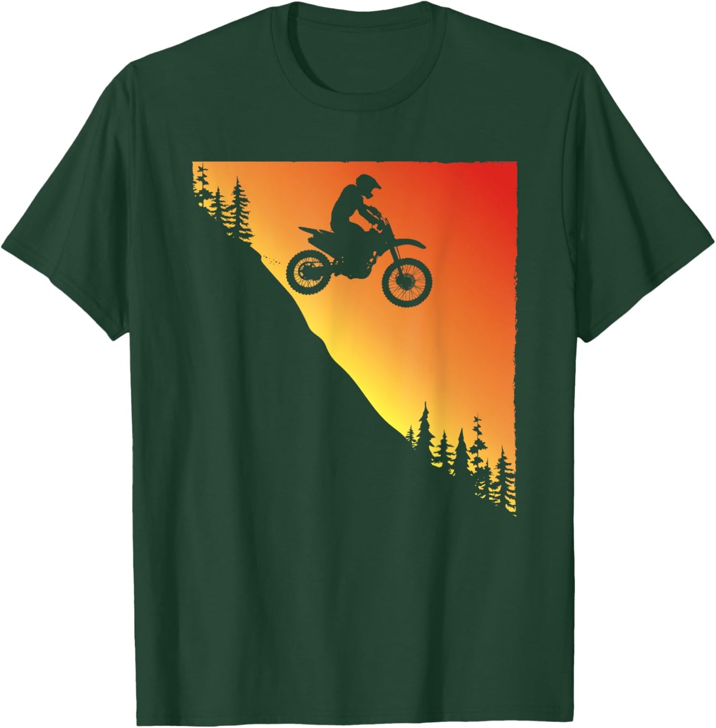 Vintage Dirt Bike Rider Apparel Boys Motocross Riding T-Shirt - T-Shirt | Forest