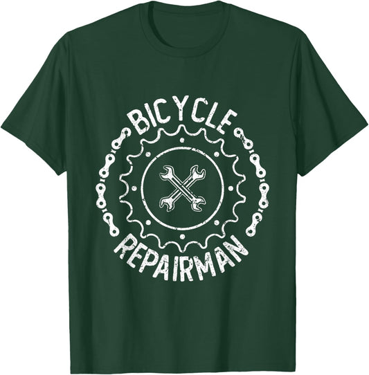 Funny Bicycle Mechanic Repairman Bike Shop Cycling T-Shirt - T-Shirt | Forest