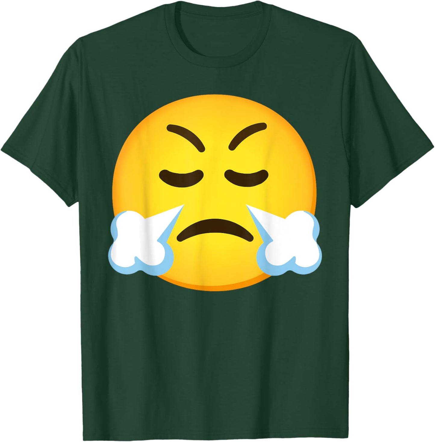 Emoticon Face with Steam From Nose T-Shirt - T-Shirt | Forest