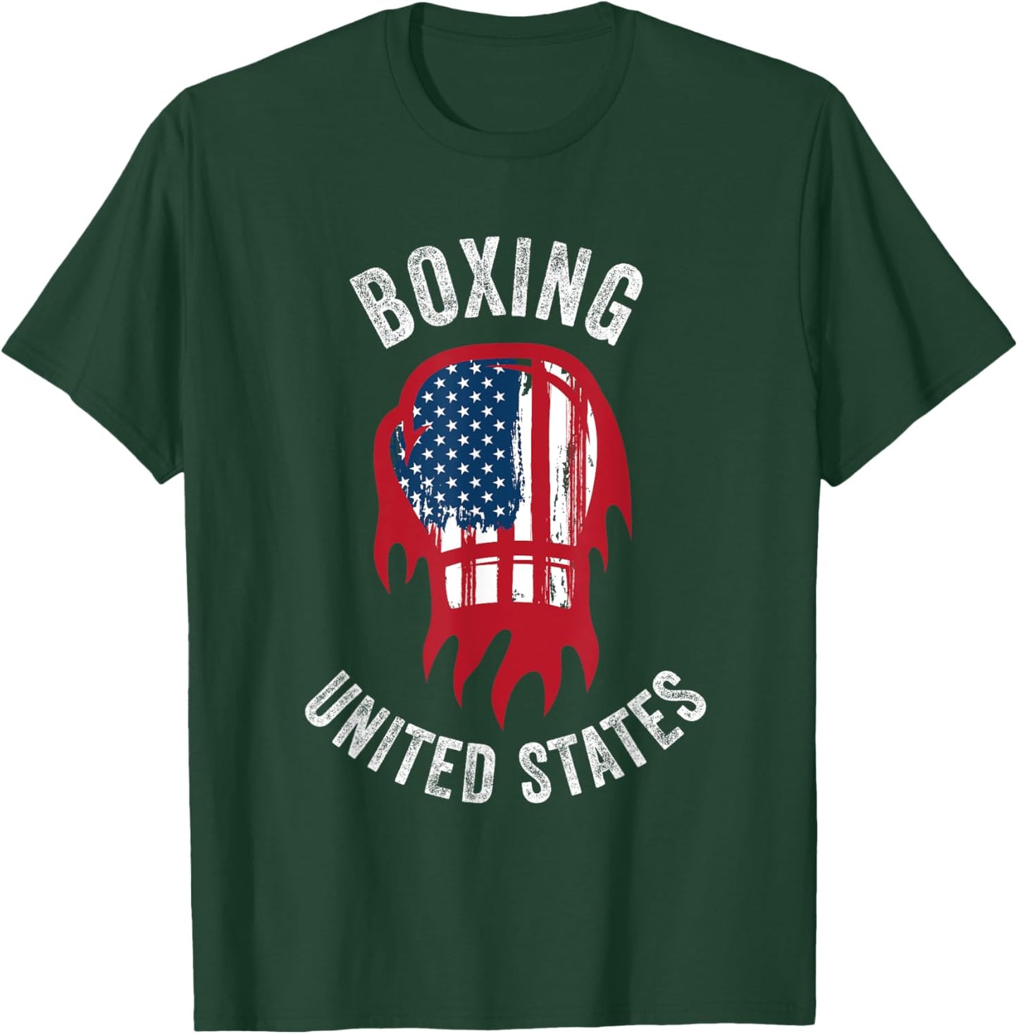 Boxing USA Support the Team Shirt USA Flag Boxer T-Shirt - T-Shirt | Forest