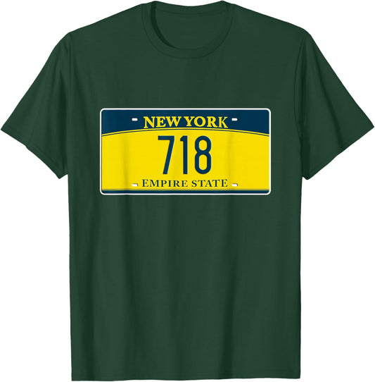 718 Area Code Brooklyn Queens NYC NY New York Home Town T-Shirt - T-Shirt | Forest