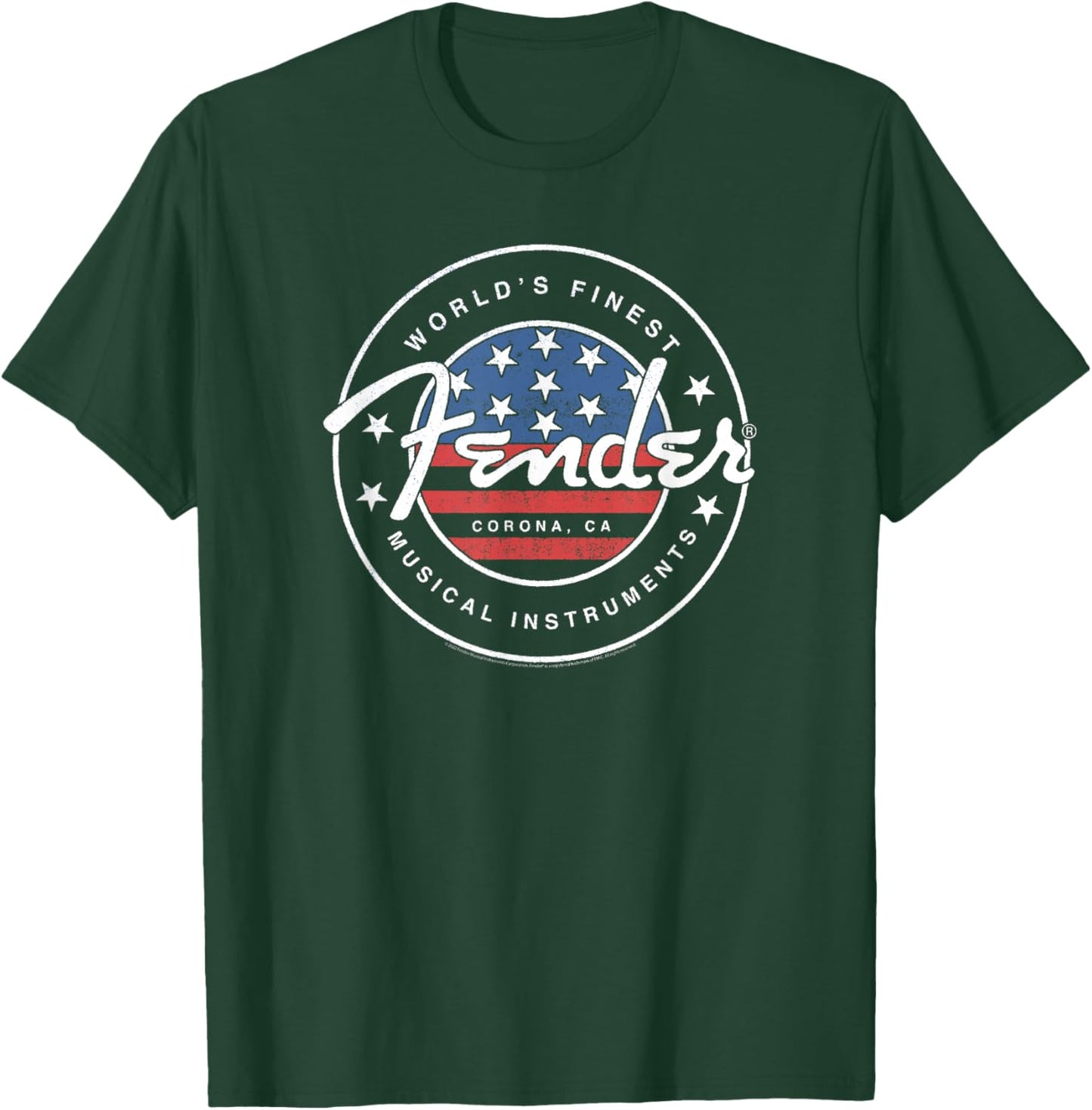 Fender American Flag Circle Stamp Logo T-Shirt - T-Shirt | Forest