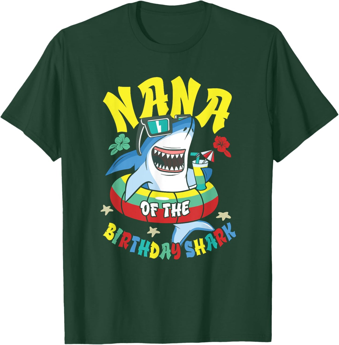 Nana of the Birthday Shark Matching Family T-Shirt - T-Shirt | Forest