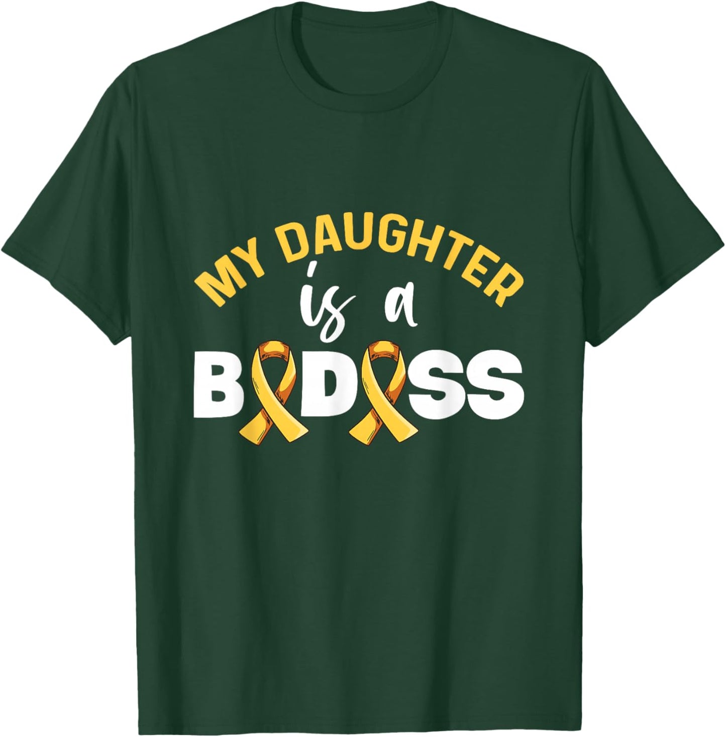 Childhood Cancer Awareness Design for a Dad of a Warrior T-Shirt - T-Shirt | Forest