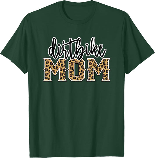 Dirt Bike Mom Women's Leopard MOM Motocross Moto Dirt Bike T-Shirt - T-Shirt | Forest