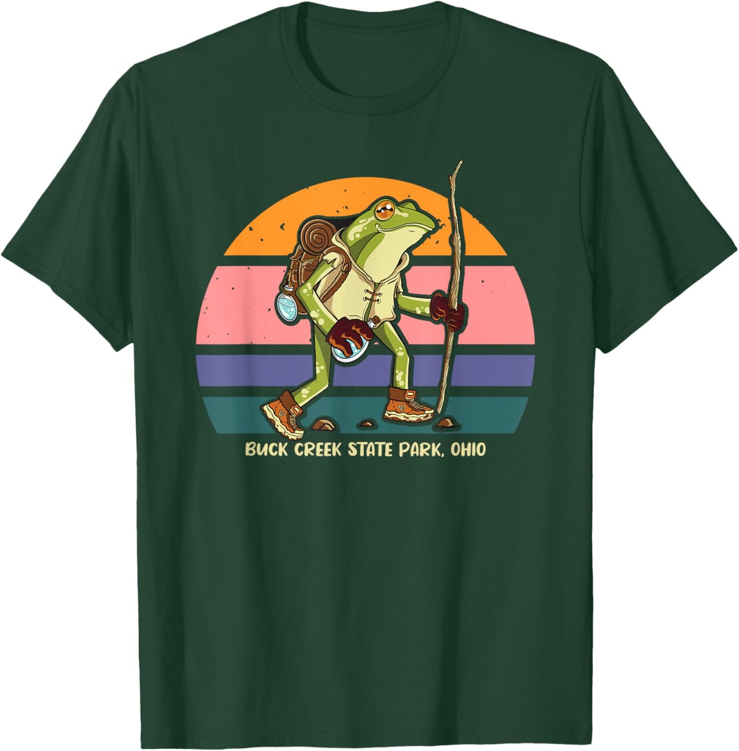 Buck Creek State Park Ohio Hiking Walking Frog T-Shirt - T-Shirt | Forest