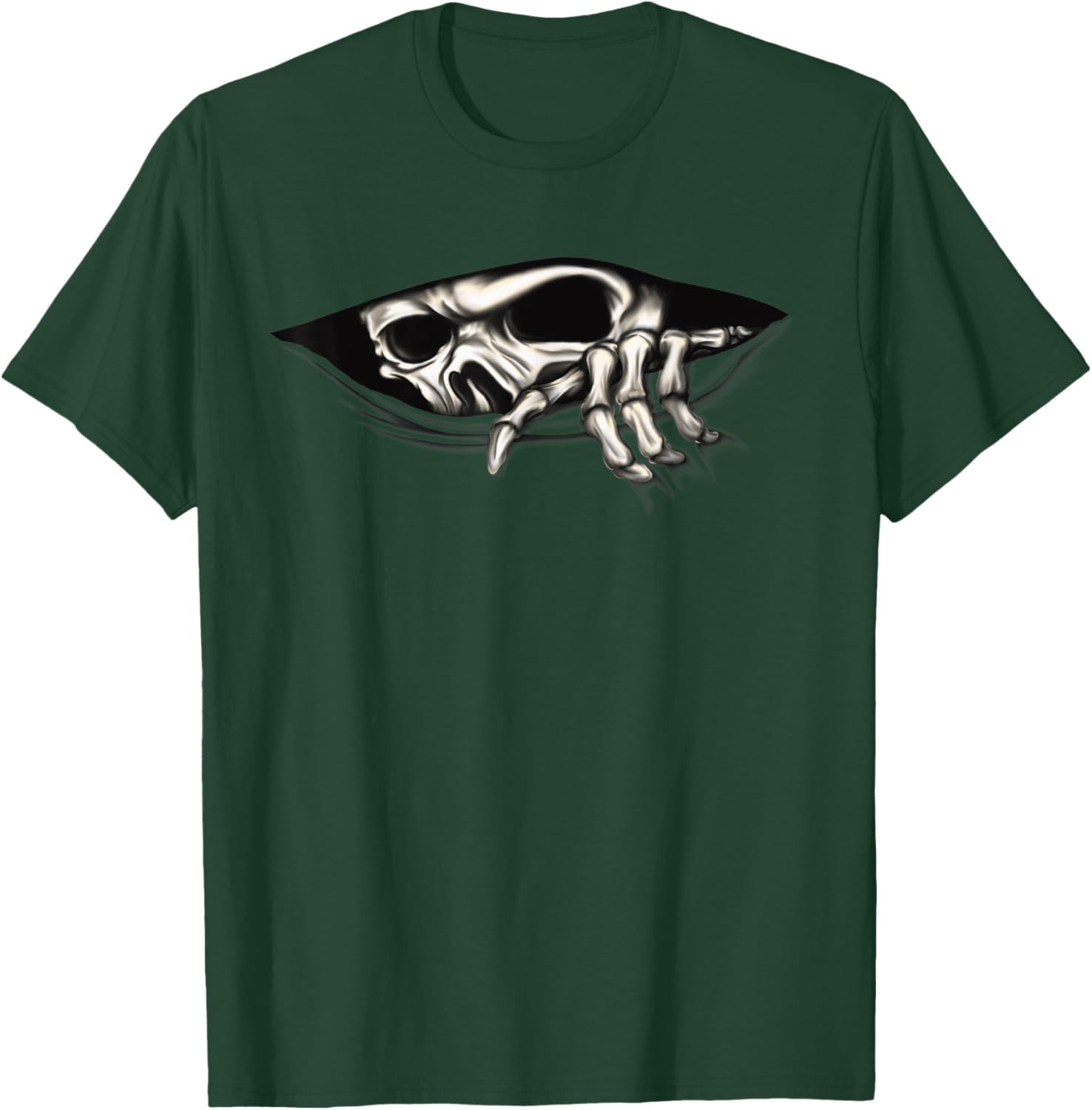 Peeking Scary Skeleton Shirts - Spooky Halloween Skeleton T-Shirt - T-Shirt | Forest