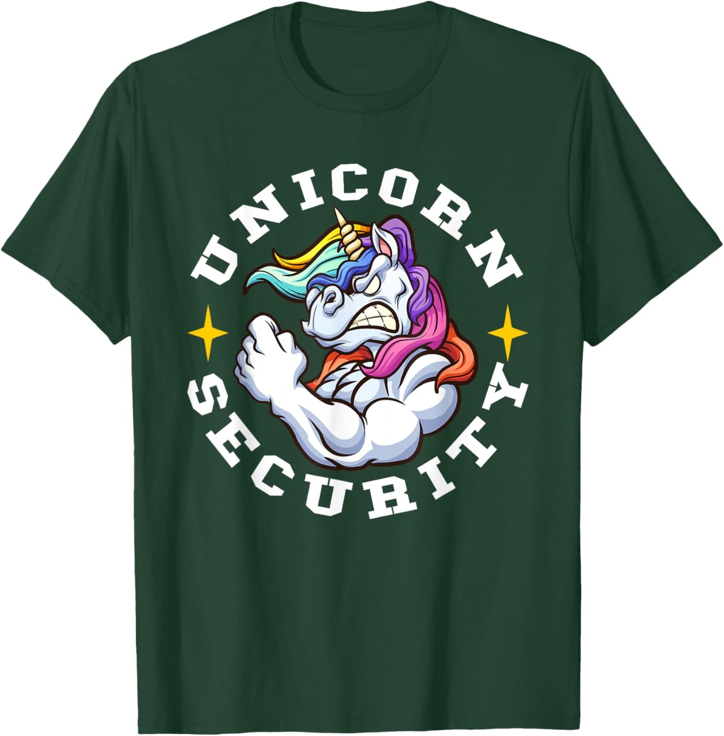 Unicorn Security - Manly Muscular Unicorn Lovers T-Shirt - T-Shirt | Forest