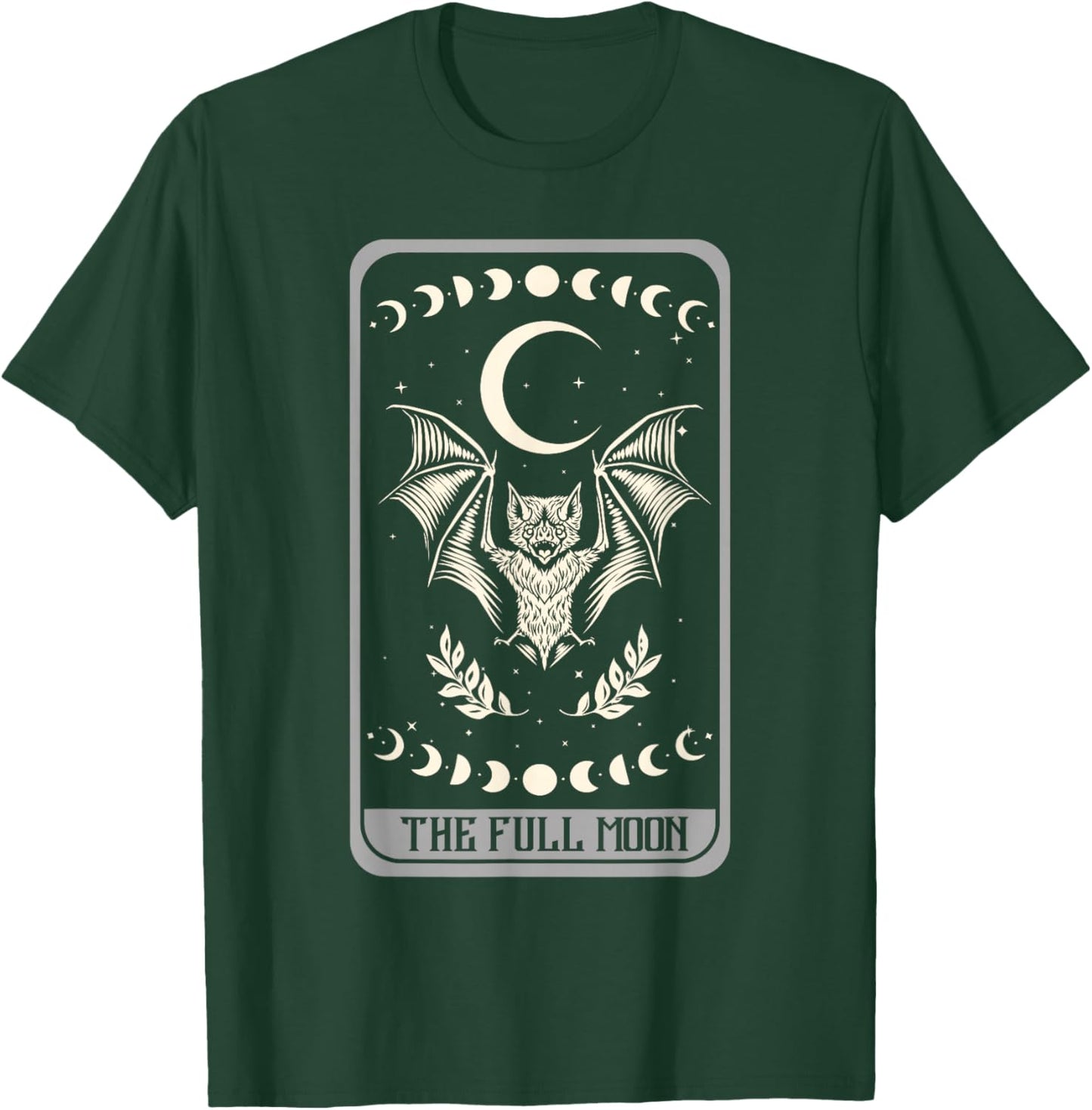 Tarot Card Shirt The Full Moon Bat Moon Phase Occult Pagan T-Shirt - T-Shirt | Forest