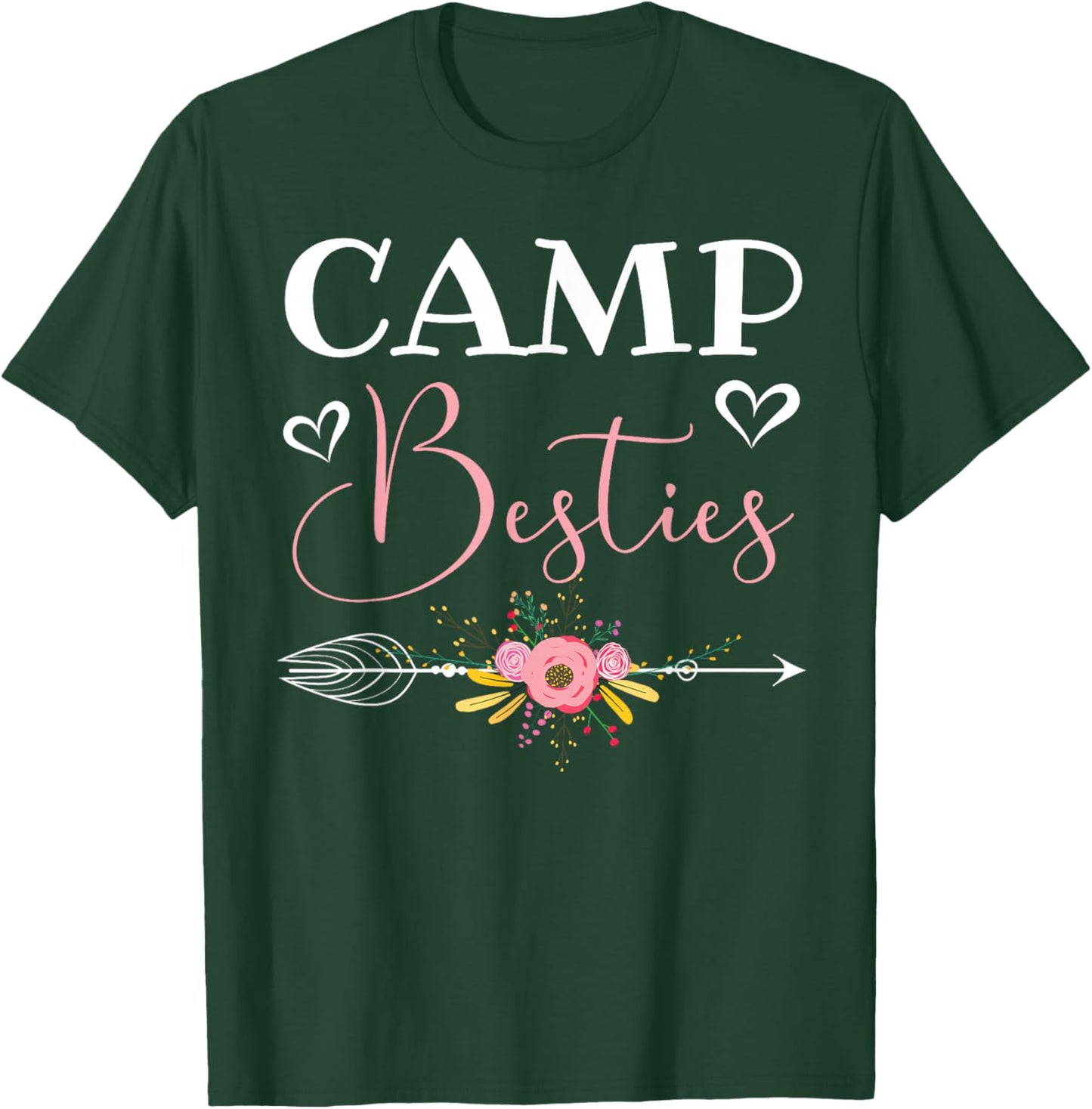 Camp Besties Love Pink Best Friend T-Shirt - T-Shirt | Forest
