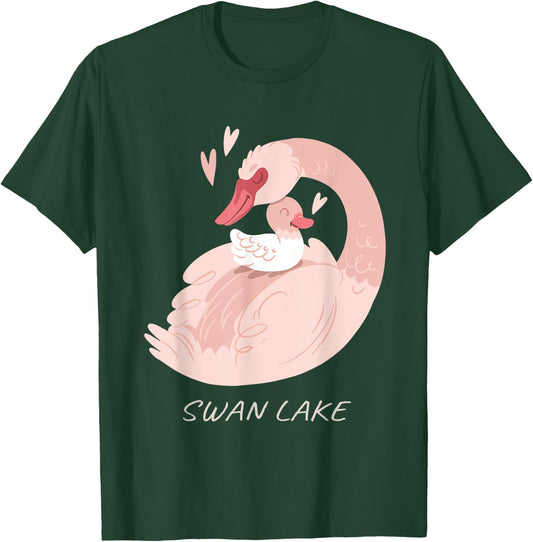 Swan Lake Nature Lover Retro Birds Ducks Lake Ballet Dance T-Shirt - T-Shirt | Forest